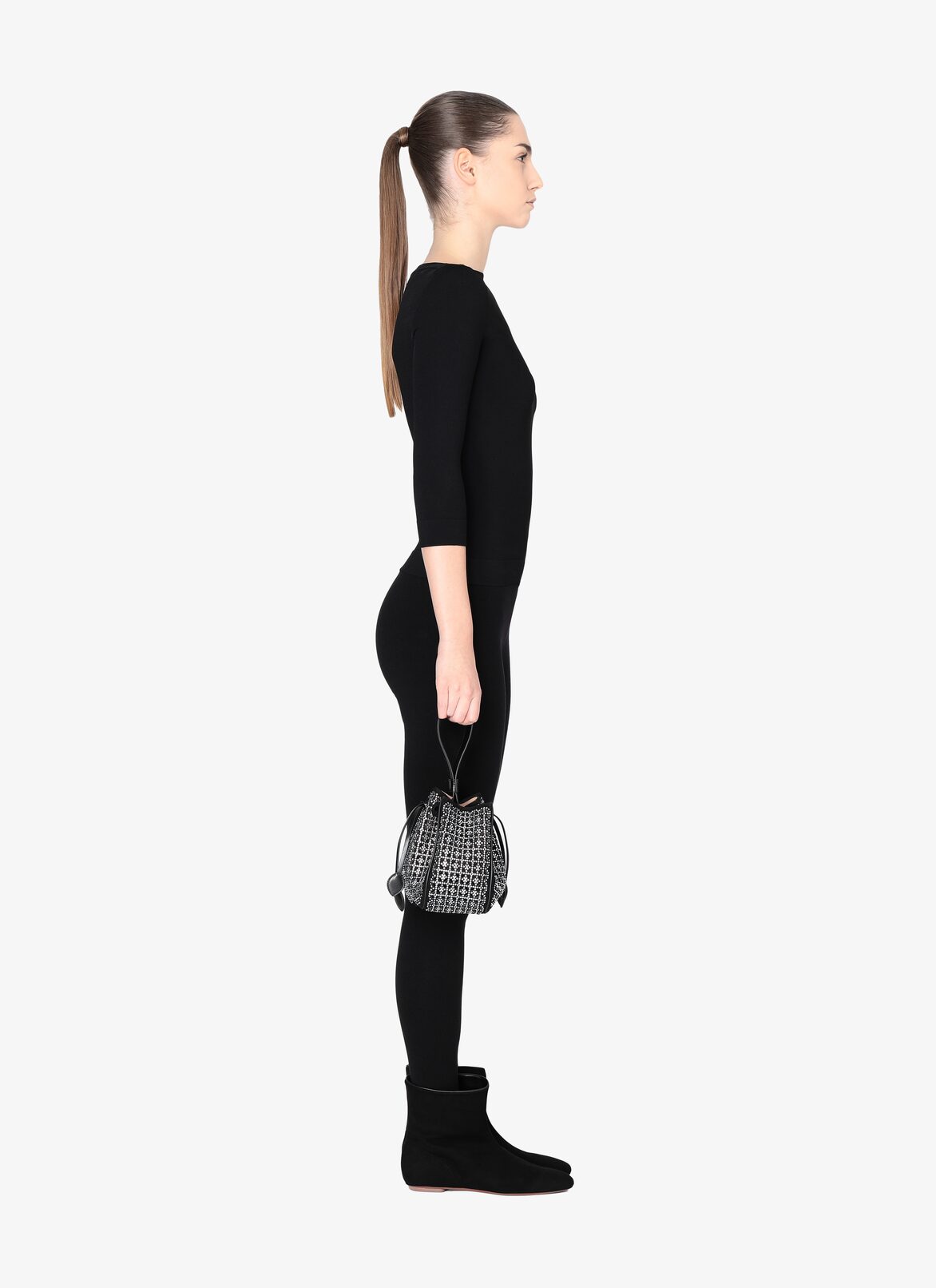 Rose-Marie Small Handbag  ALAÏA BLACK ROSE-MARIE SMALL HANDBAG